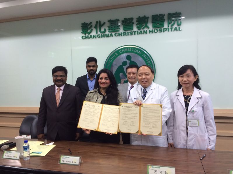 The Founder of St. Britto’s Group Institutions and SEEK Foundation Mrs. Vimala Britto’s delegation calls at Changhua Christian Hospital to sign Cooperation MemorandumPhotos - New Southbound Policy