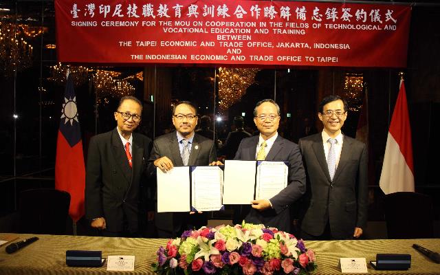 臺灣印尼雙方簽署技職教育與訓練合作瞭解備忘錄 臺灣印尼雙方簽署技職教育與訓練合作瞭解備忘錄圖片 - 新南向政策