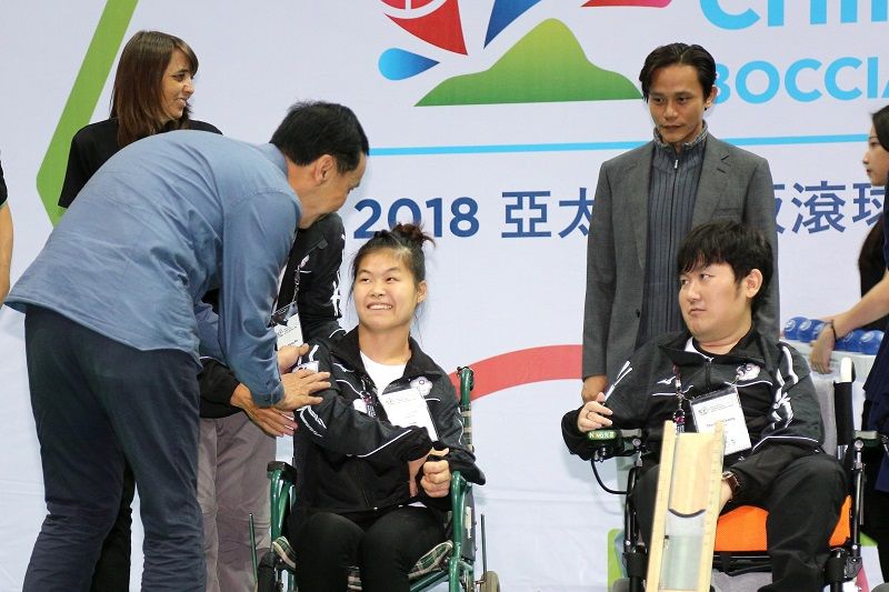 台灣首辦亞太區地板滾球賽 朱立倫為選手加油鼓勵挺進帕奧 台灣首辦亞太區地板滾球賽 朱立倫為選手加油鼓勵挺進帕奧圖片 - 新南向政策