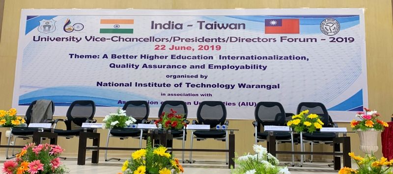 The 2019 India-Taiwan University Vice-Chancellors/Presidents/Directors Forum was held at the NIT-Warangal, Telangana on June 22, 2019 The 2019 India-Taiwan University Vice-Chancellors/Presidents/Directors Forum was held at the NIT-Warangal, Telangana on June 22, 2019 Photos - New Southbound Policy