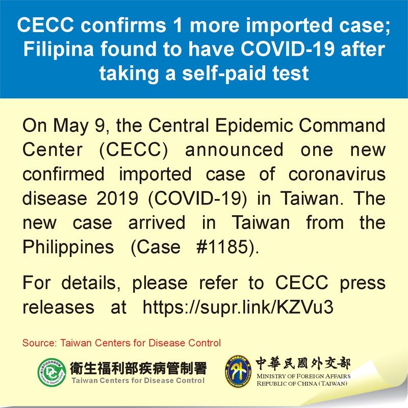 CECC confirms 1 more imported case; Filipina found to have COVID-19 after taking a self-paid test Photos - New Southbound Policy
