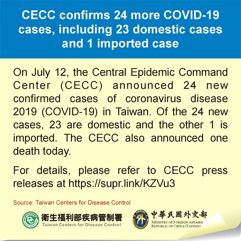 CECC confirms 24 more COVID-19 cases, including 23 domestic cases and 1 imported case Photos - New Southbound Policy