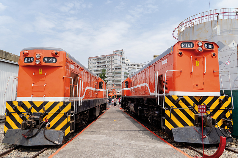 The roundhouse, still in operation, is also home to a rotating lineup of restored locomotives.