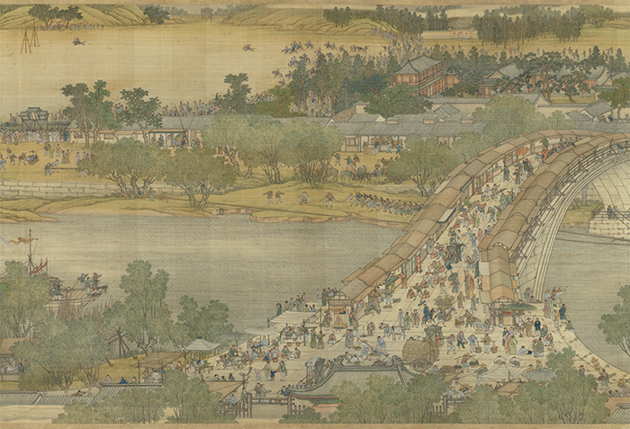 “Up the River During Qingming”, a Qing dynasty scroll painting, anchors an NPM exhibit. (Courtesy of NPM)