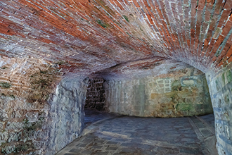 Built in 1888, Huwei Fort and its complex underground vaults remain intact. (Photo by Chin Hung-hao)