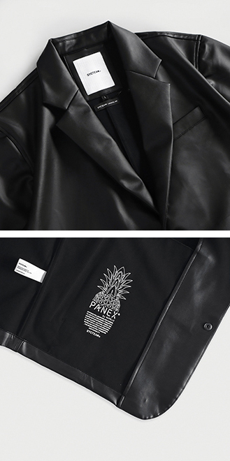 Una elegante chaqueta negra confeccionada con cuero de piña PANEX forma parte de la visión de DYCTEAM de un lujo sostenible a través de materiales de origen vegetal. (Foto cortesía de DYCTEAM)