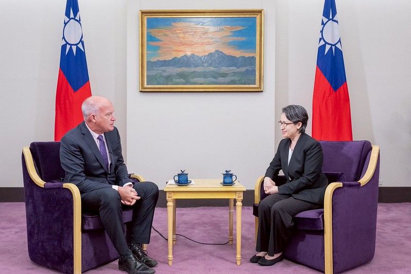 New Southbound Policy。รองปธน.เซียวเหม่ยฉิน ให้สัมภาษณ์แก่บรรษัทกระจายเสียงแห่งแคนาดา (CBC) (ภาพจากทำเนียบประธานาธิบดี)