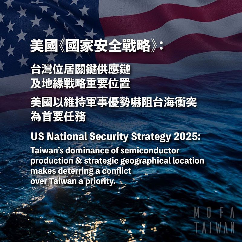 MOFA response to US government emphasizing strategic importance of Taiwan in National Security StrategyPhotos - New Southbound Policy