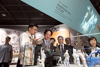 President Lai Ching-te, front, second left, attends the opening ceremony of the National Archives on Nov. 17, 2025. (Courtesy of PO)