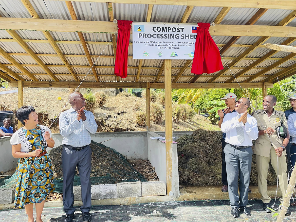 A new composting shed forms part of an agricultural value chain established in ally St. Lucia. (Photo Courtesy of TaiwanICDF)