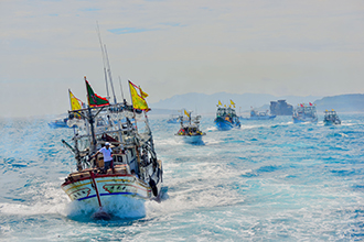 Keelung City’s Waimushan Xie’an Temple holds a marine pilgrimage honoring Wang Ye and Mazu along Taiwan’s north coast. (Courtesy of Tourism Administration)
