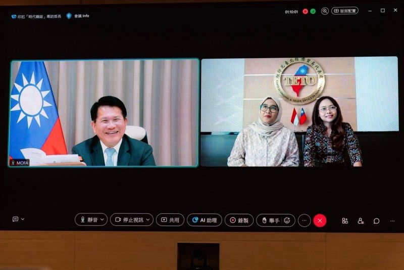 New Southbound Policy。Menlu Lin mendorong Pemerintah Indonesia untuk memandang Taiwan sebagai mitra yang setara dan tepercaya.