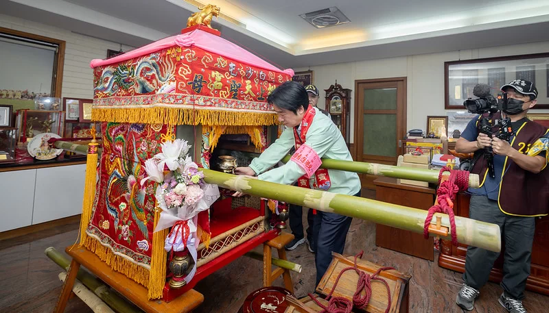 白沙屯拱天宮の媽祖巡行スタート、頼清徳総統が国家安泰と国民の安寧