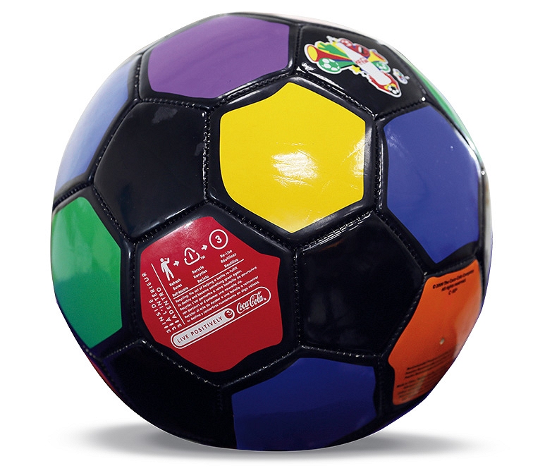 This commemorative World Cup soccer ball has a reinforcing lining made from Ecomax’s PETSPUN recycled PET fiber.