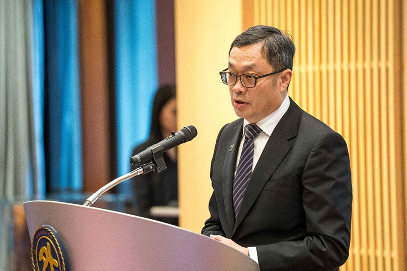 外交部政務次長陳明祺致詞，鼓勵大家累積經驗發揮所長。